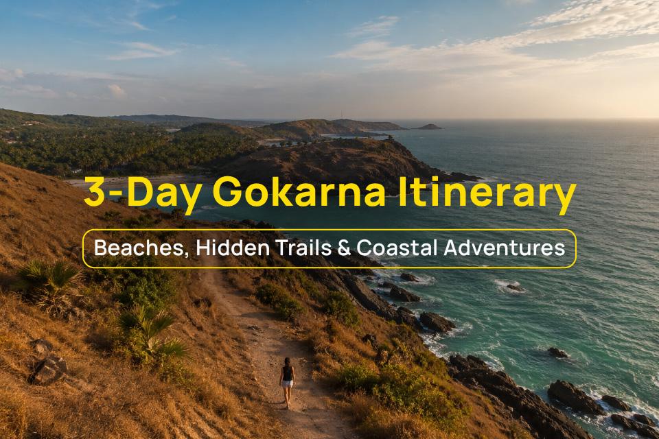 Scenic coastal trail in Gokarna overlooking the Arabian Sea